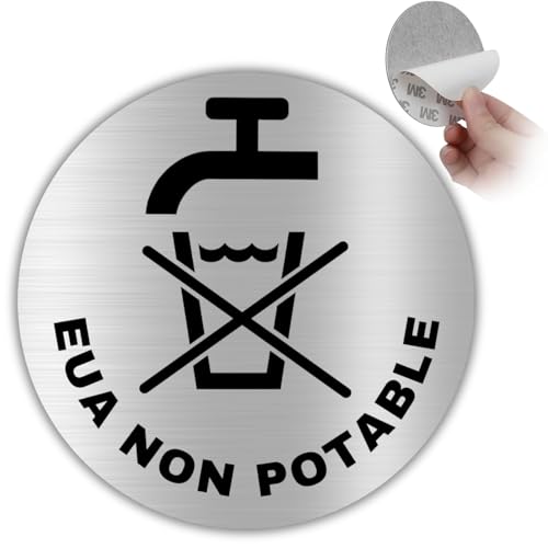 LEIASA | Selbstklebendes Schild für Trinkwasser – Durchmesser Ø 100 mm – Dicke 0,8 mm – Aluminium – Schild für Trinkwasser – für nicht Trinkwasser – Schild für nicht Trinkwasser LEIASA | Selbstklebendes Schild für Trinkwasser – Durchmesser Ø 100 mm – Dicke 0,8 mm – Aluminium – Schild für Trinkwasser – für nicht Trinkwasser – Schild für nicht Trinkwasser von LEIASA