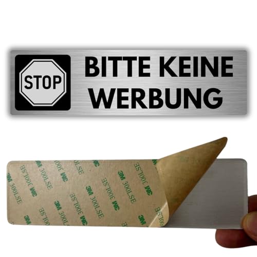 LEIASA | Selbstklebendes Schild: Bitte keine Werbung - 5x18 cm - Dicke 0,8 mm - Aluminium - Keine Werbung - Aufdruck - 3M Klebeaufkleber - Schild Keine Werbung LEIASA | Selbstklebendes Schild: Bitte keine Werbung - 5x18 cm - Dicke 0,8 mm - Aluminium - Keine Werbung - Aufdruck - 3M Klebeaufkleber - Schild Keine Werbung von LEIASA