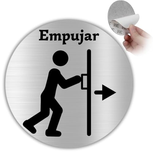 LEIASA Selbstklebendes Türschild - Durchmesser 100 mm - Dicke 0,8 mm - Aluminium - Schiebeschild - Türschild - Türschild - Aufkleber 3M zum Schieben der Tür - Türschild LEIASA Selbstklebendes Türschild - Durchmesser 100 mm - Dicke 0,8 mm - Aluminium - Schiebeschild - Türschild - Türschild - Aufkleber 3M zum Schieben der Tür - Türschild von LEIASA