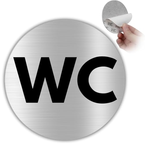 LEIASA WC-Aufkleber – Dicke 0,6 mm – Durchmesser 100 mm – Aluminium – Badezimmerschild – WC-Schild – Toilettenschild von LEIASA