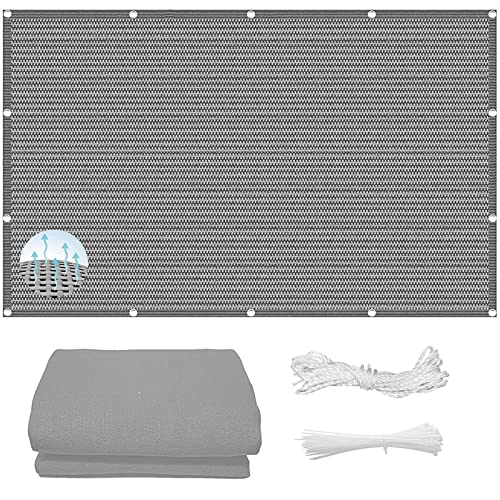 Sonnensegel Rechteckig 2.5 x 4 m Wetterschutz Sonnenschutz HDPE Segeltuch Pergola mit ÖSen und Seil für Terrasse, Patio, Schwimmbad, Grau von LEIBING