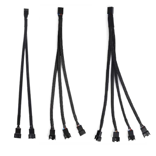 LEIBOCHAO PWM Fan Splitter 4 Pin, 3 Pcs PWM 4 Pin Lüfter Splitter Adapterkabel, Lüfter Splitter Kabel mit Hülsen, Netzkabelverlängerung, 1 auf 2/3/4 Konverter für Computer, 27 cm LEIBOCHAO PWM Fan Splitter 4 Pin, 3 Pcs PWM 4 Pin Lüfter Splitter Adapterkabel, Lüfter Splitter Kabel mit Hülsen, Netzkabelverlängerung, 1 auf 2/3/4 Konverter für Computer, 27 cm von LEIBOCHAO