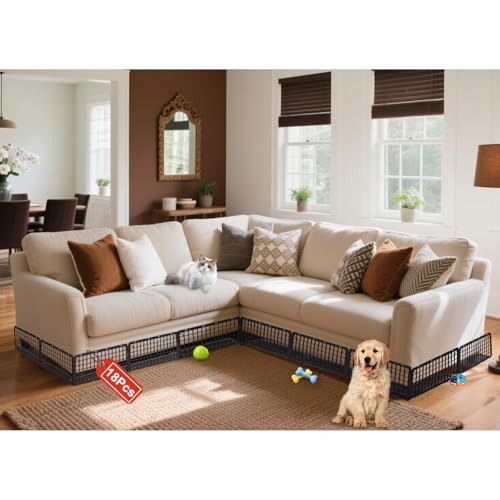 Unterbett-Blocker, 18 Stück, 65 m Unterbett-Blocker für Haustiere, verhindert, dass Haustiere und Spielzeug sich unter Möbeln verstecken, abnehmbar, montierbar unter der Couch, Blocker für Sofa, Bett Unterbett-Blocker, 18 Stück, 65 m Unterbett-Blocker für Haustiere, verhindert, dass Haustiere und Spielzeug sich unter Möbeln verstecken, abnehmbar, montierbar unter der Couch, Blocker für Sofa, Bett von LEICHTEN