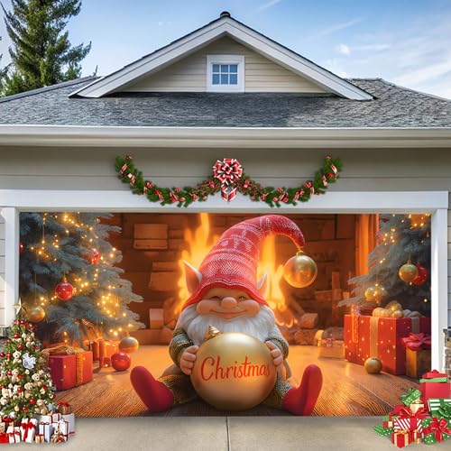 LEIDIMUS B,8 * 7ft/2.4 * 2.1m,Weihnachts-Garagentor-Banner – Süße Wichtel, Kamine, Geschenke & Weihnachtsbäume – Große Outdoor-Deko für Zuhause, Büro, Winterfest & Party Hintergrund LEIDIMUS B,8 * 7ft/2.4 * 2.1m,Weihnachts-Garagentor-Banner – Süße Wichtel, Kamine, Geschenke & Weihnachtsbäume – Große Outdoor-Deko für Zuhause, Büro, Winterfest & Party Hintergrund von LEIDIMUS