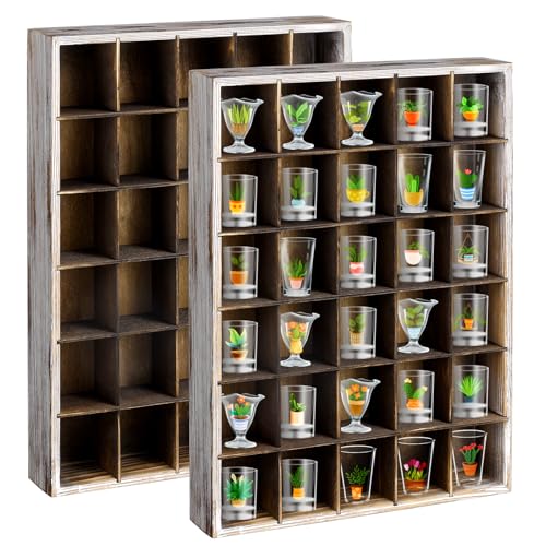 LEIFEOSH 2 Stück Schnapsglas-Vitrine, Retro-Schnapsglasregal aus Holz mit abnehmbaren Regalen, Wandmontage, Schattenbox, Fingerhut-Vitrine, 30 Fächer LEIFEOSH 2 Stück Schnapsglas-Vitrine, Retro-Schnapsglasregal aus Holz mit abnehmbaren Regalen, Wandmontage, Schattenbox, Fingerhut-Vitrine, 30 Fächer von LEIFEOSH