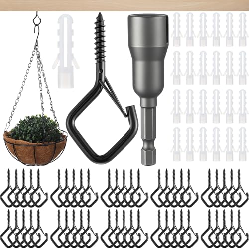 LEIFIDE 150 Stück Schraubösen Metallhaken Aufhängehaken mit Sicherheitsschnalle, winddichte Schraubdeckenaufhänger zum Aufhängen, robuste Outdoor-Lichterkette, Pflanzen, Weihnachten, Terrasse LEIFIDE 150 Stück Schraubösen Metallhaken Aufhängehaken mit Sicherheitsschnalle, winddichte Schraubdeckenaufhänger zum Aufhängen, robuste Outdoor-Lichterkette, Pflanzen, Weihnachten, Terrasse von LEIFIDE