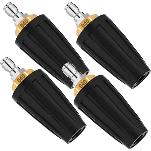 LEIFIDE Turbo-Hochdruckreiniger-Düse, 4000 Psi mit 1/4-Zoll-Schnellanschluss und 360° drehbarem Hochdruckreiniger, Turbodüse für Tiefenreinigung von Ziegel, Beton, Vinyl-Oberflächen, 4 Stück von LEIFIDE