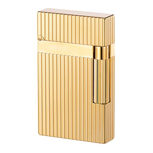 Traditionelles Feuerzeug mit weicher Flamme, aufblasbare Feuerzeuge, ohne Gas, mit verstellbarem Flammenrad, vertikaler Zündrolle, Feuerzeug mit Metallzeichnung, als Geschenk(Gold) von LEILEICAILI