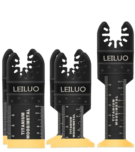 LEILUO 5 Stück Titan Oszillierende Multitool Sägeblätter Universelles Multi-Tool Zubehör für Holz und Nägel Kompatibel mit DeWalt Makita Ryobi und mehr von LEILUO