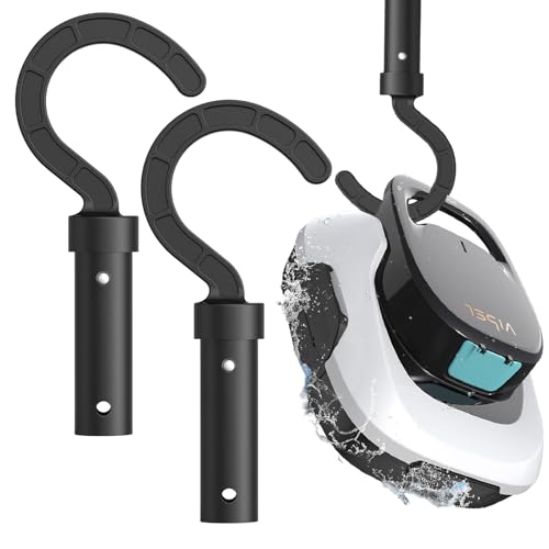 LEIMEND 2 Stück Schwarz Haken für Poolroboter Poolhaken für Stangen Pool Haken Poolstangen Aufhänger Pool Haken für Pool Saugroboter kompatibel mit Allen Arten von Poolreiniger von LEIMEND