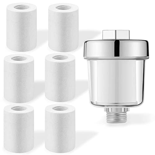 LEIMEND Shower Filter Duschfilter Universal mit 6 Filterkartusche, Effektiv Beim Filtern von Wasserverunreinigungen, Kompatibel mit den Meisten Duschköpfen von LEIMEND