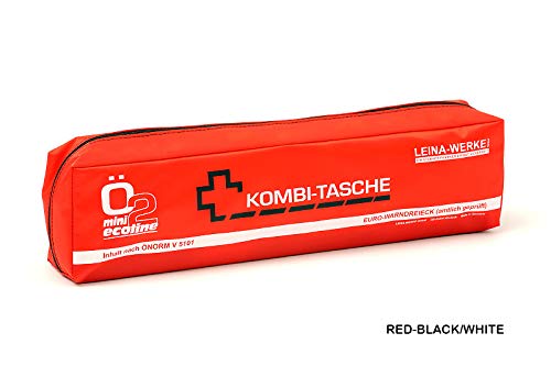LEINAWERKE 32104 Mini-Kombitasche XS ÖNORM Ö2 XS Ecoline rot - schwarz/weiß, ohne Klett, 5 Stk. von LEINA-WERKE