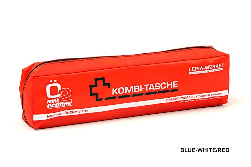 LEINAWERKE 32109 Mini-Kombitasche XS ÖNORM Ö2 XS Ecoline blau - weiß/rot, mit Klett, 5 Stk. von LEINA-WERKE