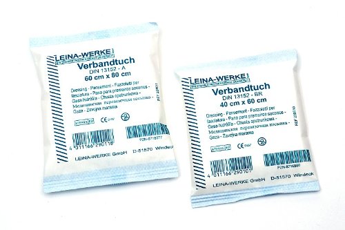 LEINAWERKE 62052 Verbandtücher DIN 13152-B - 80 cm x 120 cm, 1 STK. von LEINA-WERKE