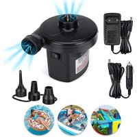 Ahlsen 2-in-1 elektrischer Luftpumpen-Deflator, Inflator mit 3 Düsen, Wechselstrom 220 V–240 V/12 v Flügelzellenpumpe, elektrischer Flügelzellen-Pool von LEISEI