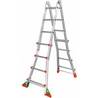 Teleskopleiter 4.00m lang - 4x4 Sprossen - Fußverlängerungen - BKPL/2/BR von ECHELLE DIRECT