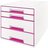 Leitz Schubladenbox WOW CUBE 52132023 4Schubfächer weiß/pink von Leitz
