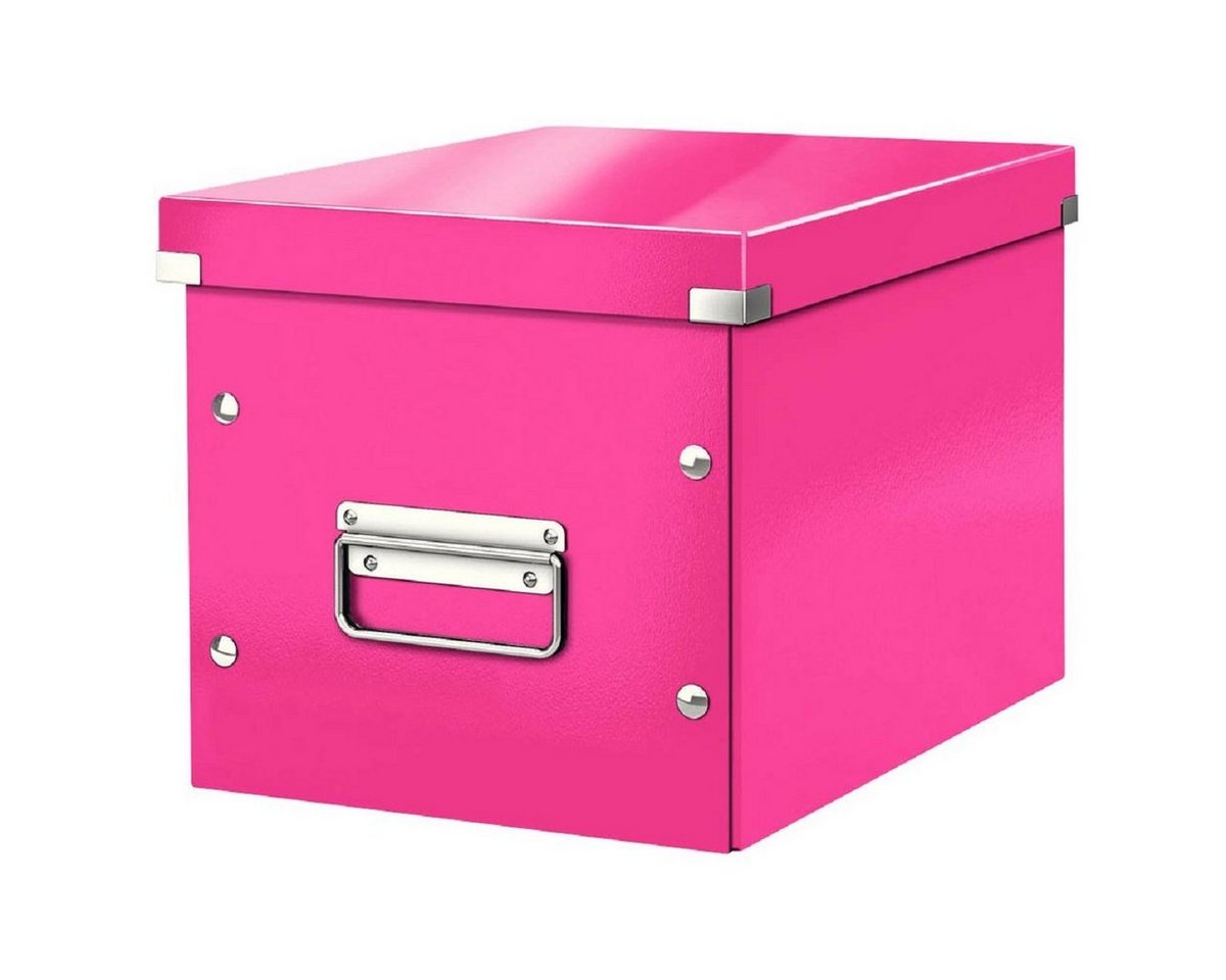 LEITZ Aufbewahrungsbox 1 Aufbewahrungsbox CLICK & STORE WOW CUBE mittel pink von LEITZ