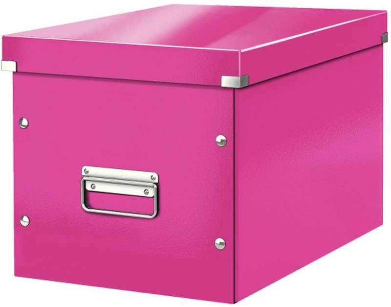 LEITZ Aufbewahrungsbox Archivbox Click & Store Cube L Hartpappe pink von LEITZ