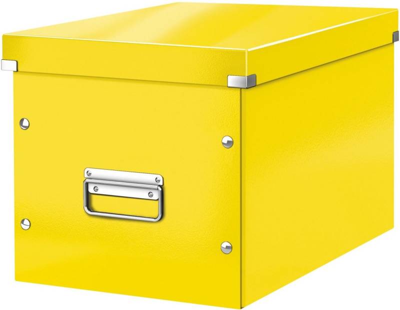 LEITZ Aufbewahrungsbox Archivbox Click & Store Wow Cube L Hartpappe gelb von LEITZ