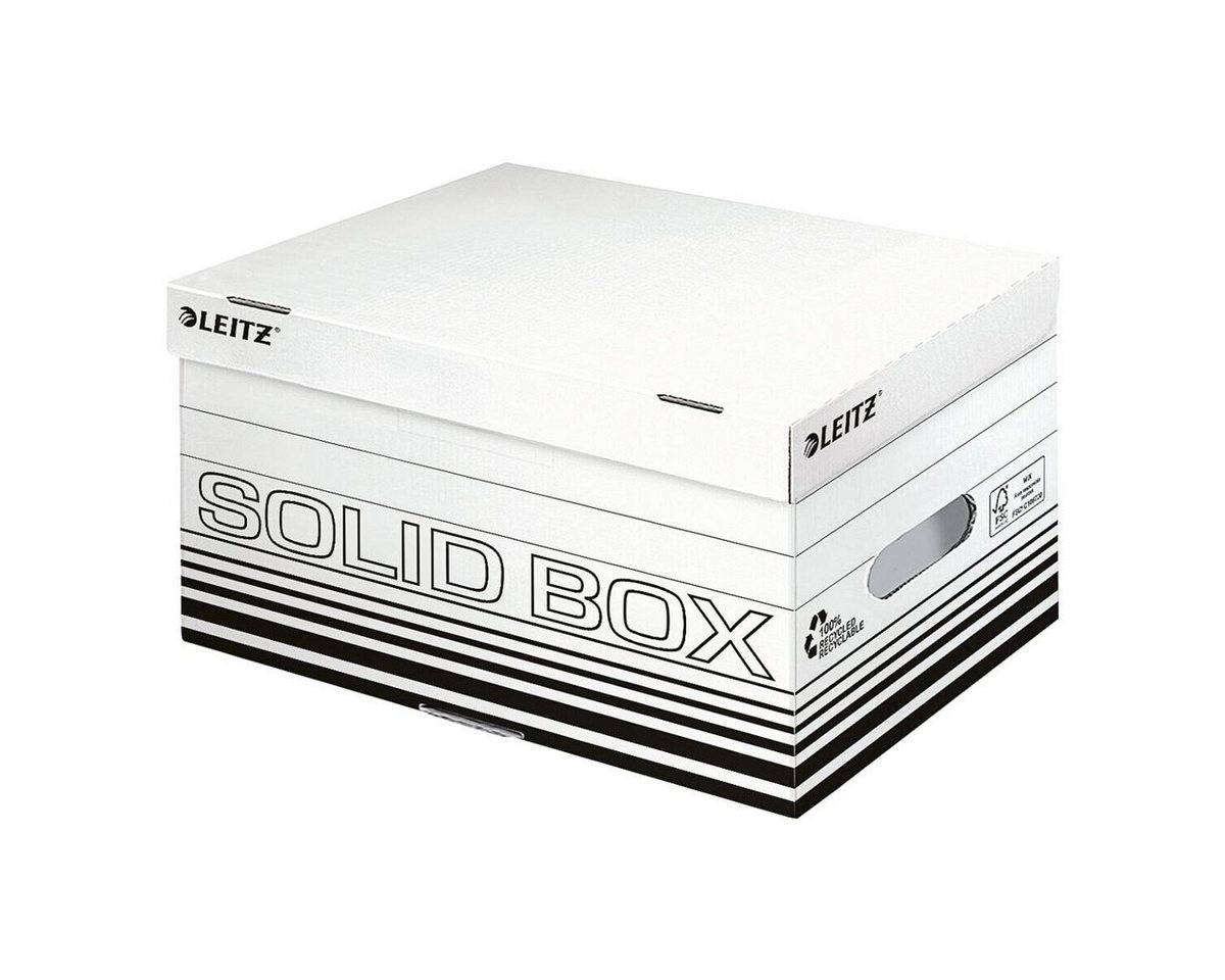 LEITZ Aufbewahrungsbox Solid Box S (10 St), mit Klappdeckel und doppeltem Boden von LEITZ