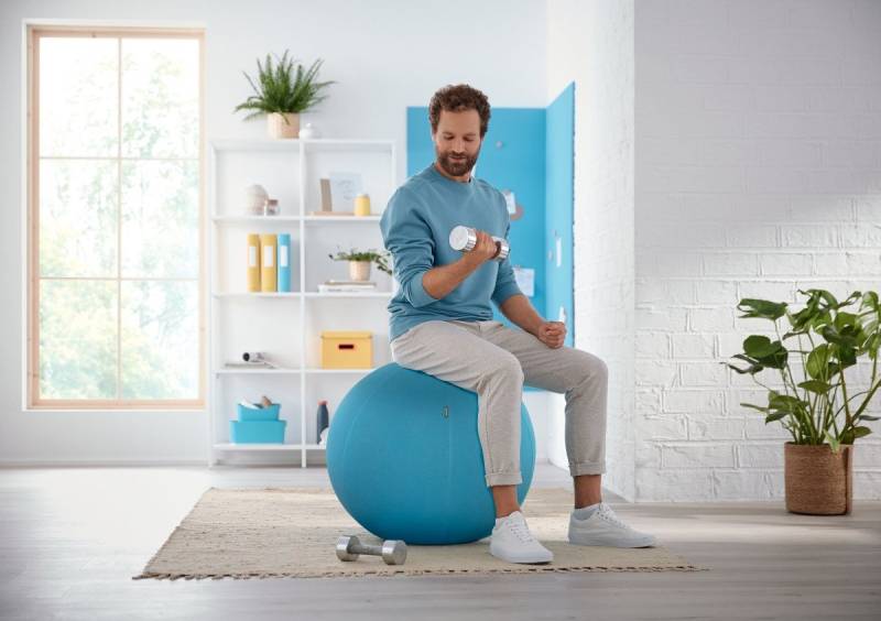 LEITZ Bürostuhl Sitzball Ergo Cosy 65 cm blau. von LEITZ