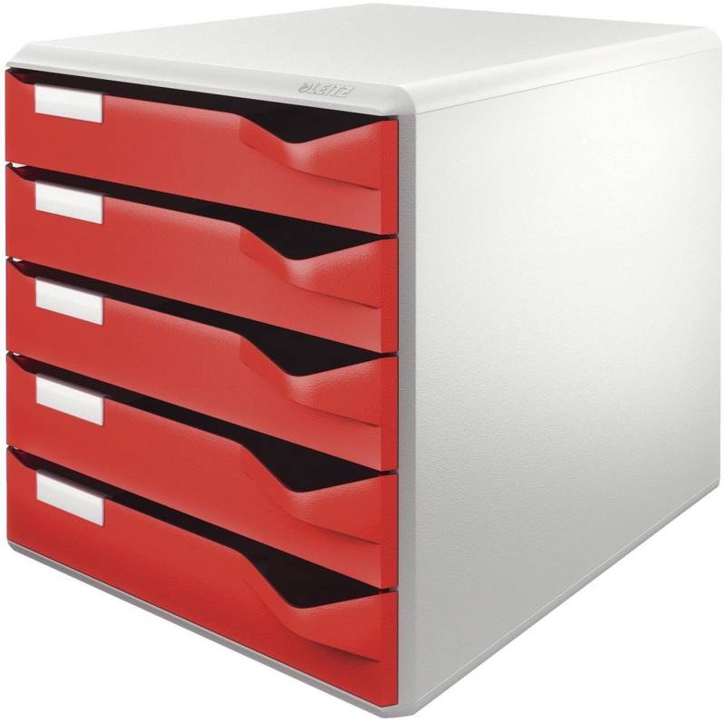 LEITZ Schubladenbox 5280 Schubladenset Post-Set - A4/C4 5 halboffene Schubladen lichtgrau von LEITZ