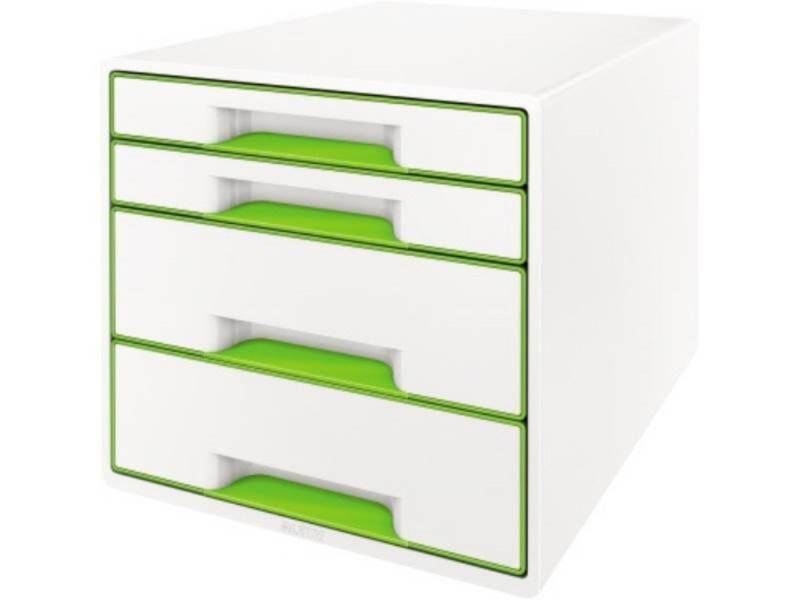 LEITZ Schubladenbox Leitz Schubladenbox WOW CUBE 52132044 4Schubfächer weiß/grün von LEITZ