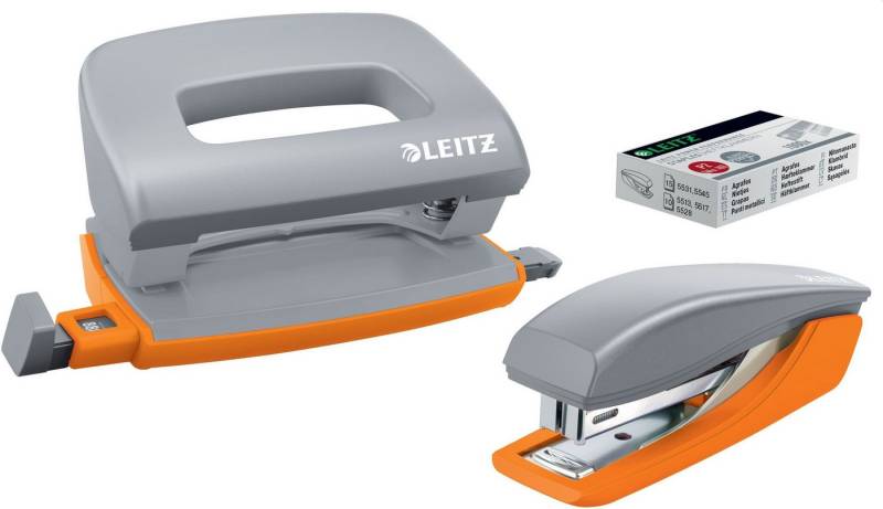 LEITZ Tischaufsatz Schreibtisch-Set 3-teilig Locher und Heftgerät Urban Chic + Heftklamme von LEITZ