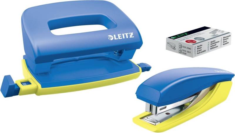 LEITZ Tischaufsatz Schreibtisch-Set 3-teilig Locher und Heftgerät Urban Chic + Heftklamme von LEITZ