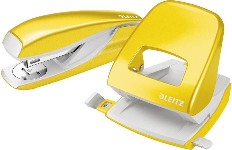 LEITZ Tischaufsatz Schreibtisch-Set Locher NeXXt Wow Locher/Heftgerät 5008/5502 gelb von LEITZ