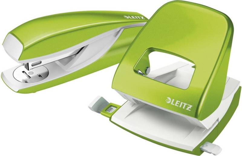 LEITZ Tischaufsatz Schreibtisch-Set Locher NeXXt Wow Locher/Heftgerät 5008/5502 grün von LEITZ