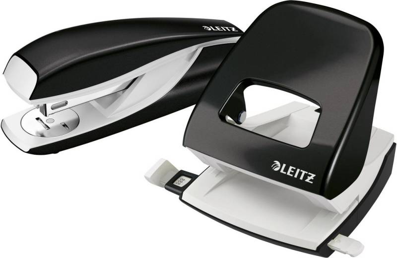 LEITZ Tischaufsatz Schreibtisch-Set Locher NeXXt Wow Locher/Heftgerät 5008/5502 schwarz von LEITZ
