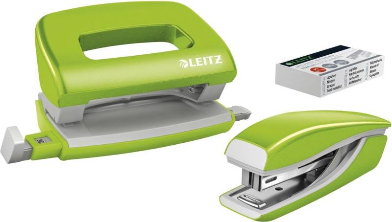 LEITZ Tischaufsatz Schreibtisch-Set Mini Nexxt Wow Locher/Heftgerät 5060/5528 grün von LEITZ