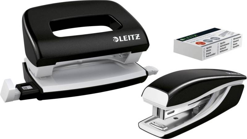 LEITZ Tischaufsatz Schreibtisch-Set Mini Nexxt Wow Locher/Heftgerät 5060/5528 schwarz von LEITZ