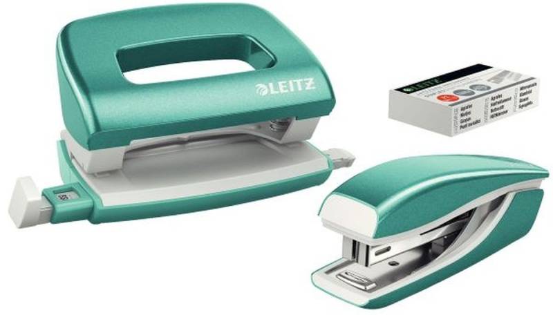 LEITZ Tischaufsatz Schreibtisch-Set Nexxt Wow Heftgerät+Locher eisblau von LEITZ
