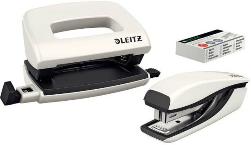 LEITZ Tischaufsatz Schreibtisch-Set Nexxt Wow Heftgerät+Locher perlweiß von LEITZ