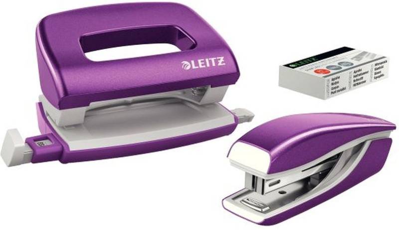 LEITZ Tischaufsatz Schreibtisch-Set Nexxt Wow Heftgerät+Locher violett von LEITZ