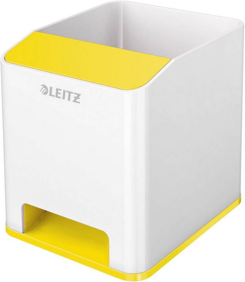 LEITZ Tischaufsatz Stifteköcher Wow Duo Colour Sound weiß/gelb von LEITZ