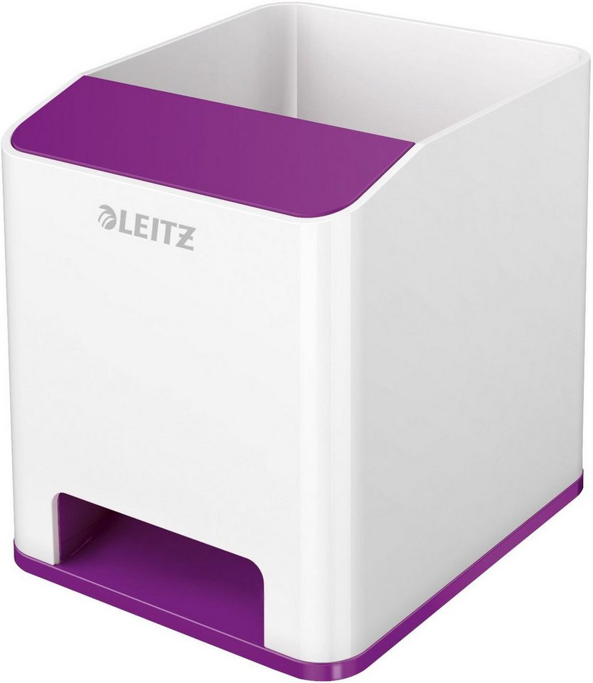 LEITZ Tischaufsatz Stifteköcher Wow Duo Colour Sound weiß/violett LEITZ Tischaufsatz Stifteköcher Wow Duo Colour Sound weiß/violett von LEITZ