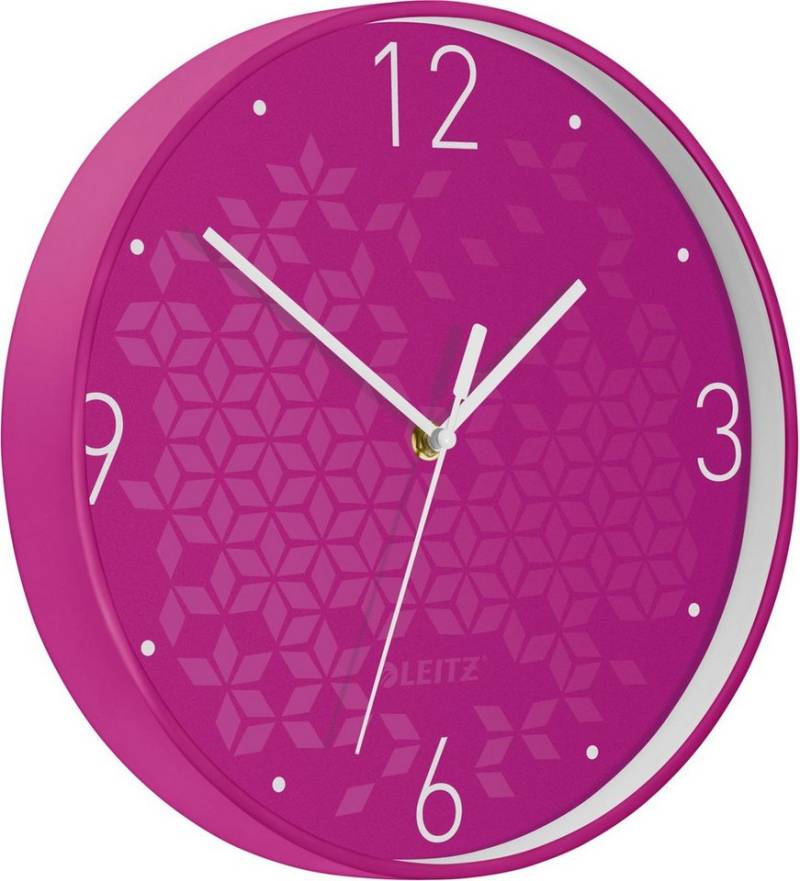 LEITZ Uhr Wanduhr Wow Kunststoff 29cm pink von LEITZ