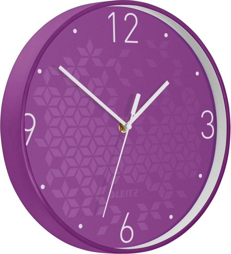 LEITZ Uhr Wanduhr Wow Kunststoff 29cm violett von LEITZ