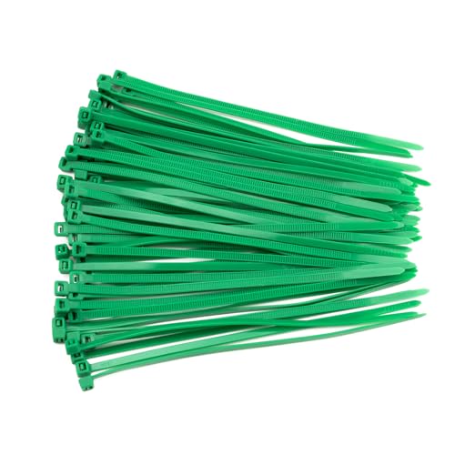 100 Stück Kabelbinder, grüne Kabelbinder für Garten, Schlauchschellen, für Elektriker (2,5 mm × 150 mm) von LEIVESTE