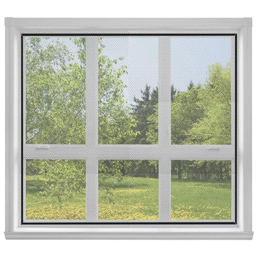 Fliegengitter für Fenster, selbstklebend, zuschneidbar, Fliegengitter für Fenstertür, ohne Bohren, inkl. Befestigungsband (Schwarz, 150 x 180 cm) von LEIVESTE