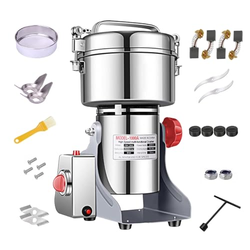 Getreidemühle Elektrisch 1000g Mühle High Speed Edelstahl Graingrinder & Kommerzieller Motor Mahlstein für Kräuter/Gewürze/Nüsse von LEJIEYIN