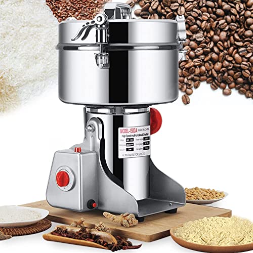 Getreidemühle Elektrisch 1500g Elektrische Mühle High Speed Edelstahl Graingrinder & Kommerzieller Motor Mahlstein Mühle Getreide für Kräuter/Gewürze/Nüsse/Getreide mit Überlastschutz von LEJIEYIN