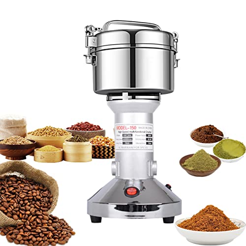 Getreidemühle Elektrisch 150g Elektrische Mühle Edelstahl Graingrinder & Kommerzieller Motor Mahlstein Mühle Getreide mit 900W 22000 U/min für Kräuter/Gewürze/Nüsse/Getreide mit Überlastschutz von LEJIEYIN