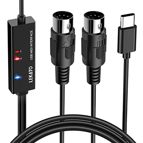 LEKATO Type-C MIDI Kabel Midi type C Kabel Interface Konverter, 5 Polig In Out Midi zu USB Adapter für MIDI Controller/E Piano 6.5FT/2M LEKATO Type-C MIDI Kabel Midi type C Kabel Interface Konverter, 5 Polig In Out Midi zu USB Adapter für MIDI Controller/E Piano 6.5FT/2M von LEKATO