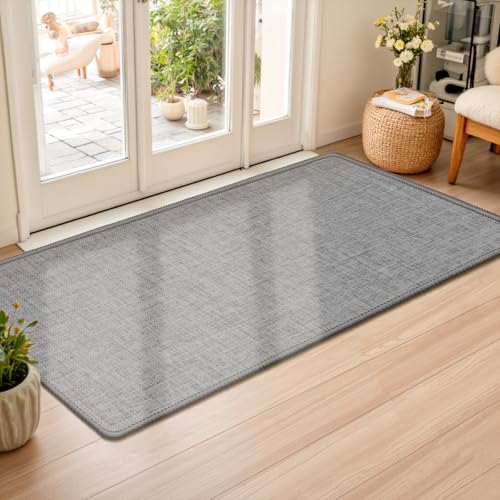 LEKEEPGO Fußmatte Innen 60 x 120 cm, Waschbar rutschfest Schmutzfangmatte, Sauberlaufmatte, Eingangstürmatte, Dünne Türmatte Strapazierfähige Teppich für Eingang, Haustür, Innen, Grau LEKEEPGO Fußmatte Innen 60 x 120 cm, Waschbar rutschfest Schmutzfangmatte, Sauberlaufmatte, Eingangstürmatte, Dünne Türmatte Strapazierfähige Teppich für Eingang, Haustür, Innen, Grau von LEKEEPGO