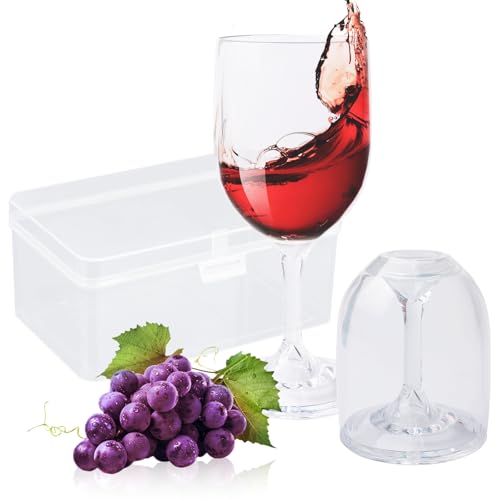 2er Weingläser To Go, inklusive Transportbox, 200ml Camping Weinglaser 2er Set, Unzerbrechlich Weissweingläser Moderne Rotweingläser für Camping, Poolpartys, Gartenpartys, Festivals und Picknicks 2er Weingläser To Go, inklusive Transportbox, 200ml Camping Weinglaser 2er Set, Unzerbrechlich Weissweingläser Moderne Rotweingläser für Camping, Poolpartys, Gartenpartys, Festivals und Picknicks von LEKEFETO